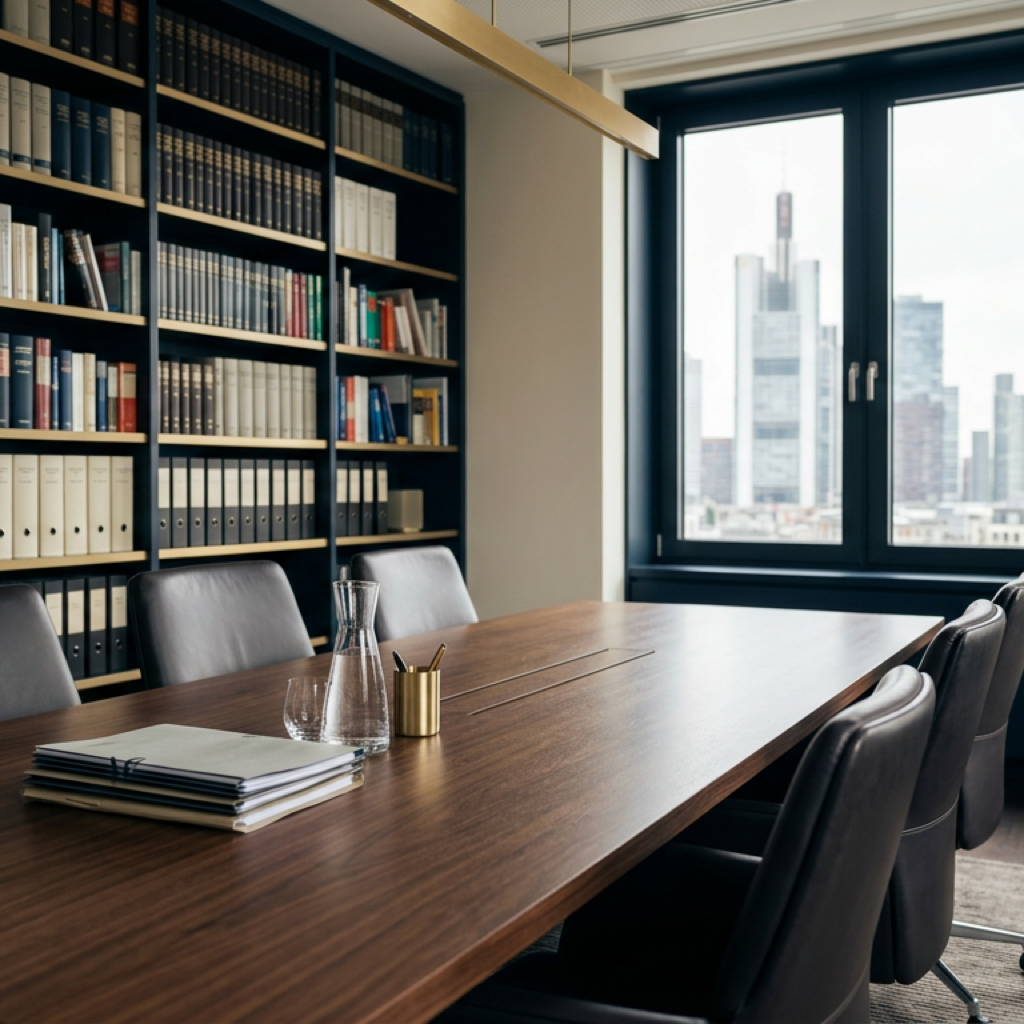 Besprechungsraum der Kanzlei: professionelle Atmosphäre für Mandantinnen und Mandanten